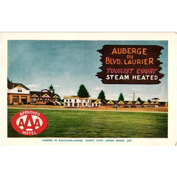Auberge Du Boulevard Laurier Tourist Court Quebec Bridge Que Canada Postcard - Picture 1 of 2
